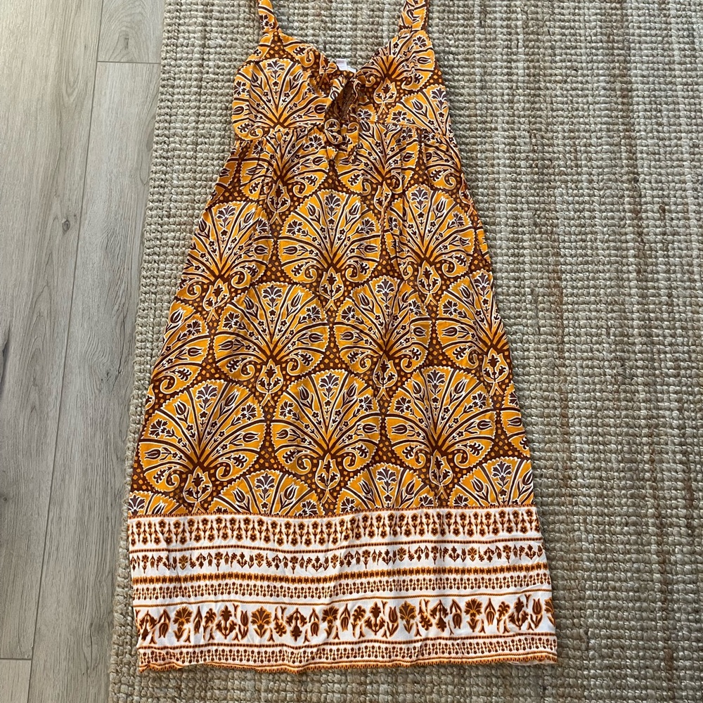 Knox Rose Orange and Brown Maxi Dress